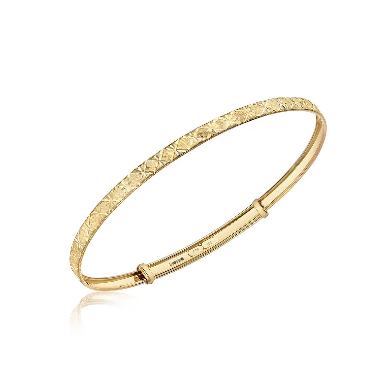 Geometric - Shaped Bangles in Matte Black for a Minimalist Aesthetic18K Yellow Gold DC Star Flexible Expandable Bangle