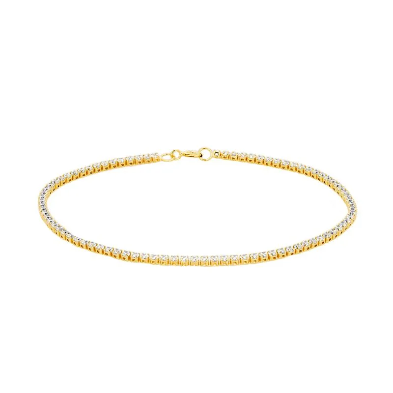 Children's Bangle Bracelets with Animal - Shaped Charms for a Cute Accessory9K Yellow Gold Flexible CZ Tennis Bracelet/ 7.5"