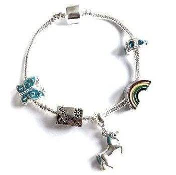 Chamm Bracelets with unique designsChildren's Daughter 'Magical Unicorn' Silver Plated Charm Bead Bracelet