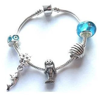 Chamm Bracelets for womenChildren's 'Marine Mermaid' Silver Plated Charm Bead Bracelet