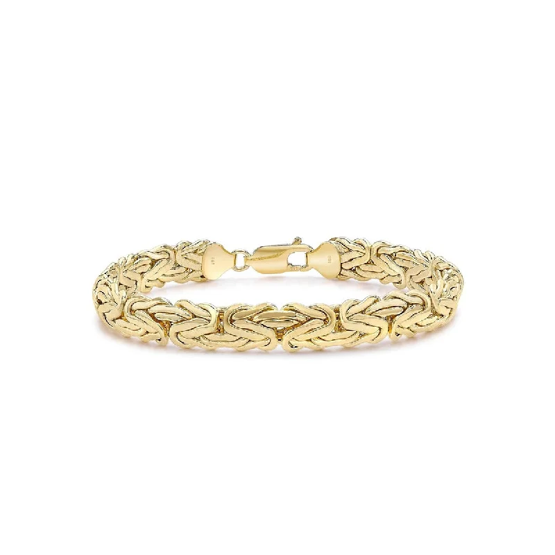 Pearl - Adorned Bangle Bracelets with Delicate Silver Chains9ct Yellow Gold Large Oval Byzantine Bracelet