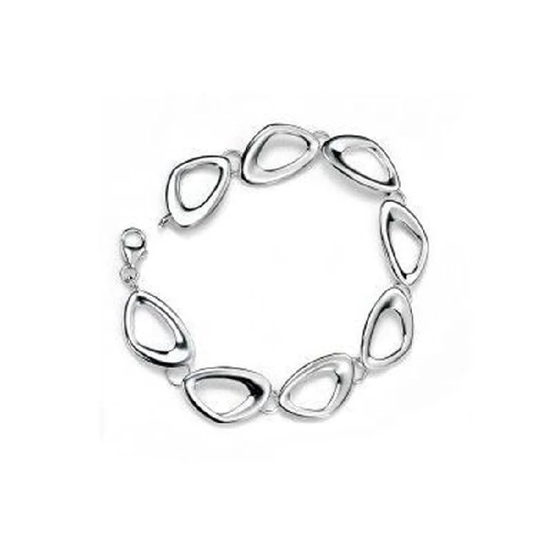 Stretch Bangle Bracelets with Elastic Cord for a Comfortable FitSilver Cut Out Pebble Link Bracelet