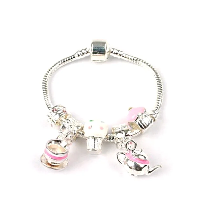 Chamm Bracelets for spiritual healingChildren's 'Tea & Cake' Silver Plated Charm Bead Bracelet