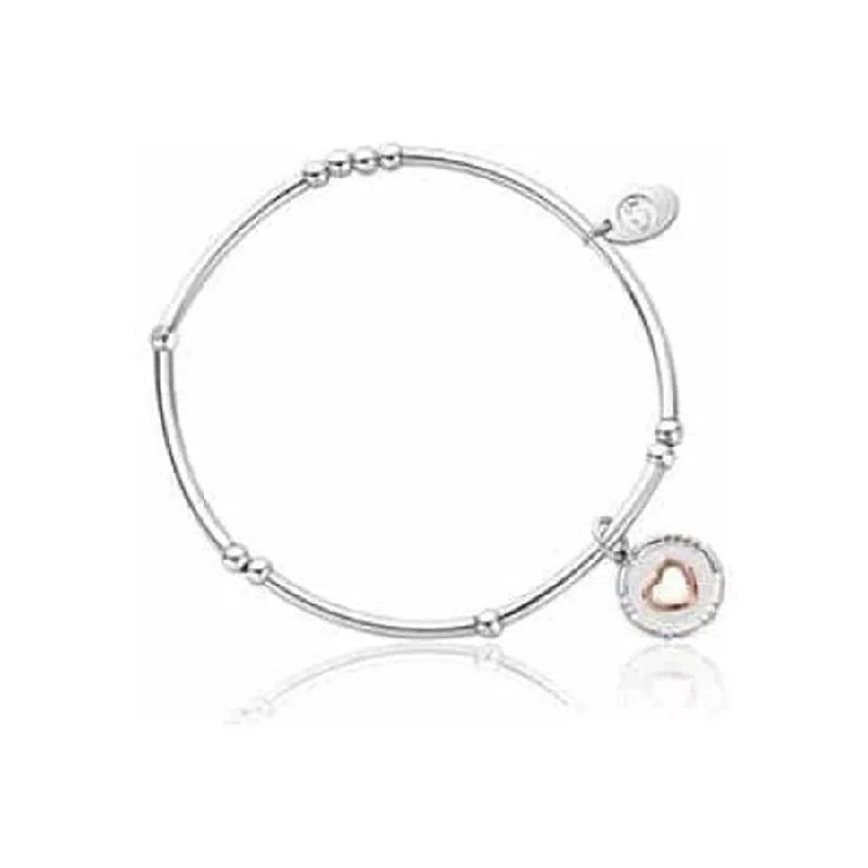 Bangle Bracelets with Adjustable Screw - Closures for a Secure FitSilver & 9ct Rose Gold Cariad Morse Code Beaded Stretch Bracelet