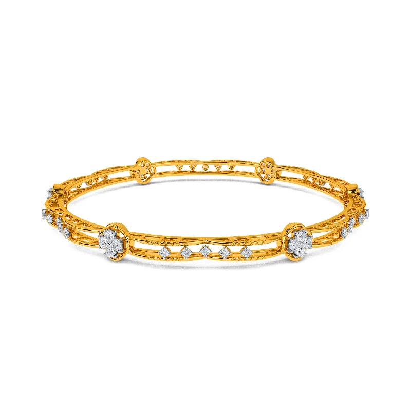 Pearl - Adorned Bangle Bracelets with Delicate Silver ChainsKeyla Bangle