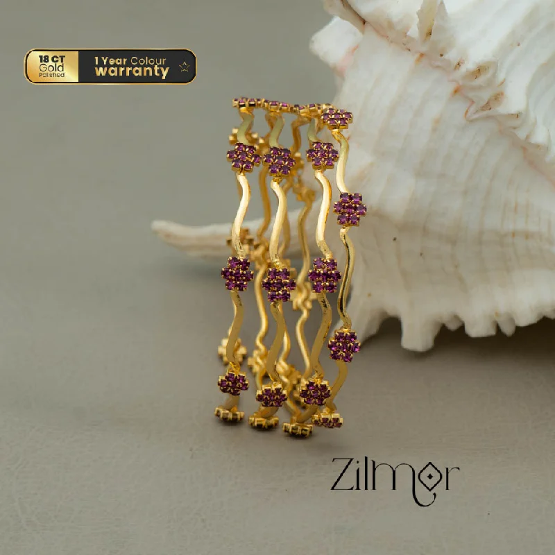 Enamel - Coated Bangles in Vibrant Rainbow Colors for a Playful StyleKF101661 - Gold Plated AD Bangles