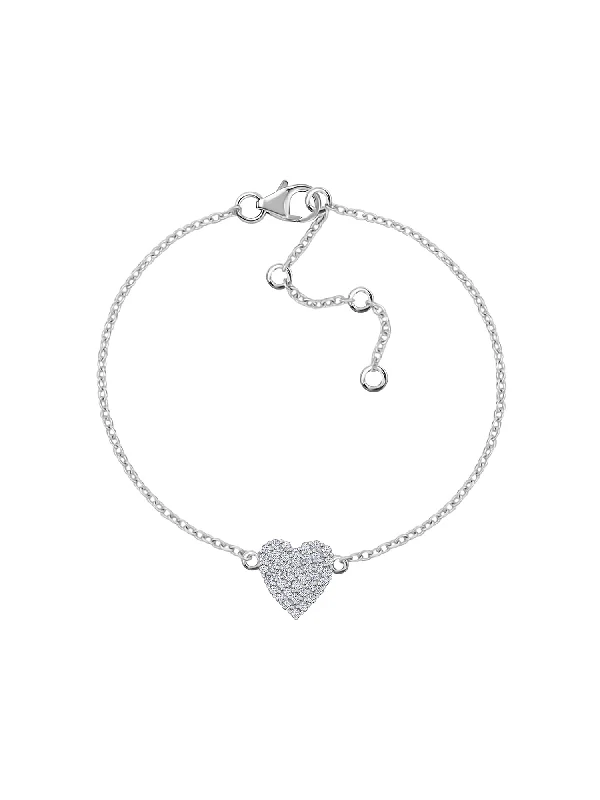 Plus Size Women's Wide Bangle Bracelets in Matte Finish for a Statement PieceSparkles Heart Design Silver Bracelet