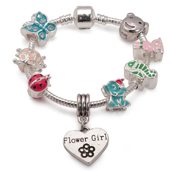 Chamm Bracelets with positive energyChildren's Flower Girl 'Animal Magic' Silver Plated Charm Bead Bracelet