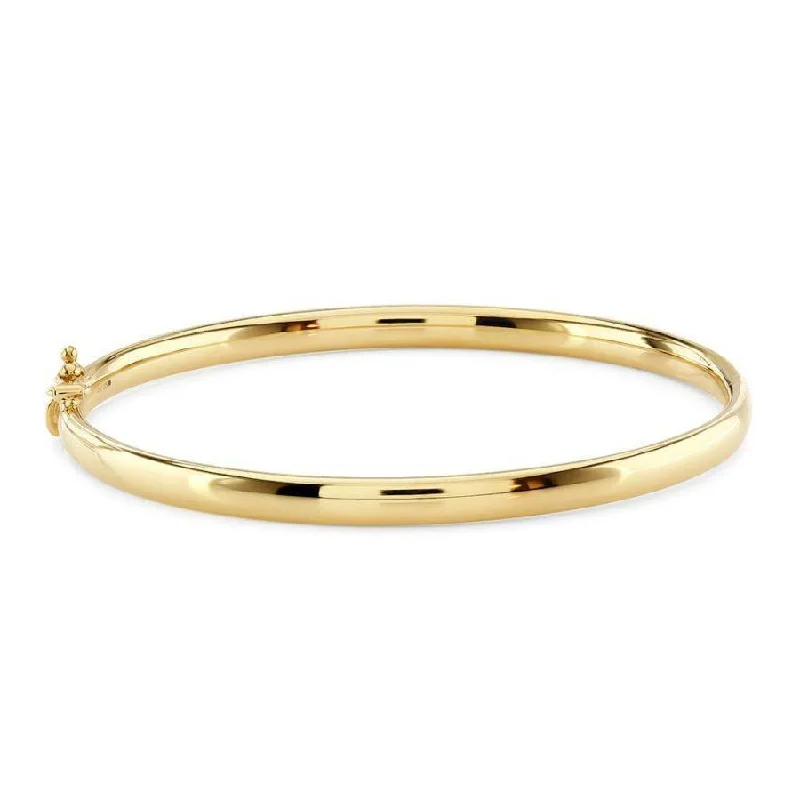 Children's Bangle Bracelets with Animal - Shaped Charms for a Cute Accessory9ct Yellow Gold 4mm Ovl Solid Bangle