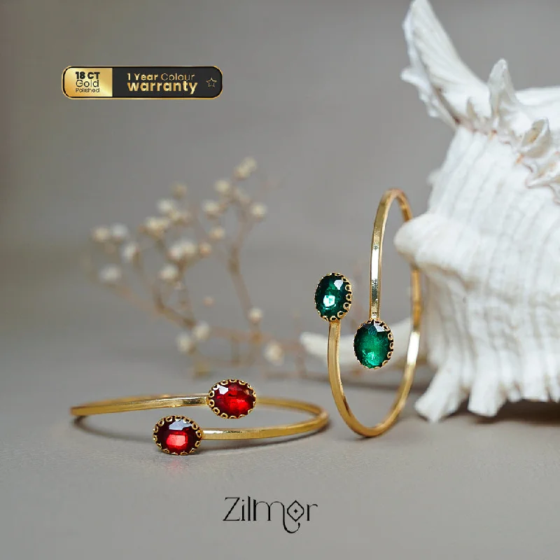 Enamel - Coated Bangles in Vibrant Rainbow Colors for a Playful StyleTR101909 - Gold Plated Adjustable Bangle