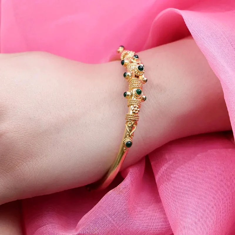 Bangle Bracelets with LED Lights for a Glowing and Trendy AccessorySilver Gold Plated Green Pota Bangle