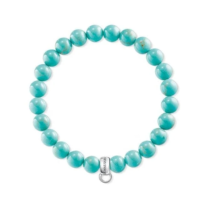 Custom Chamm BraceletsThomas Sabo Silver Turquoise Charm Bracelet X0213-404-17