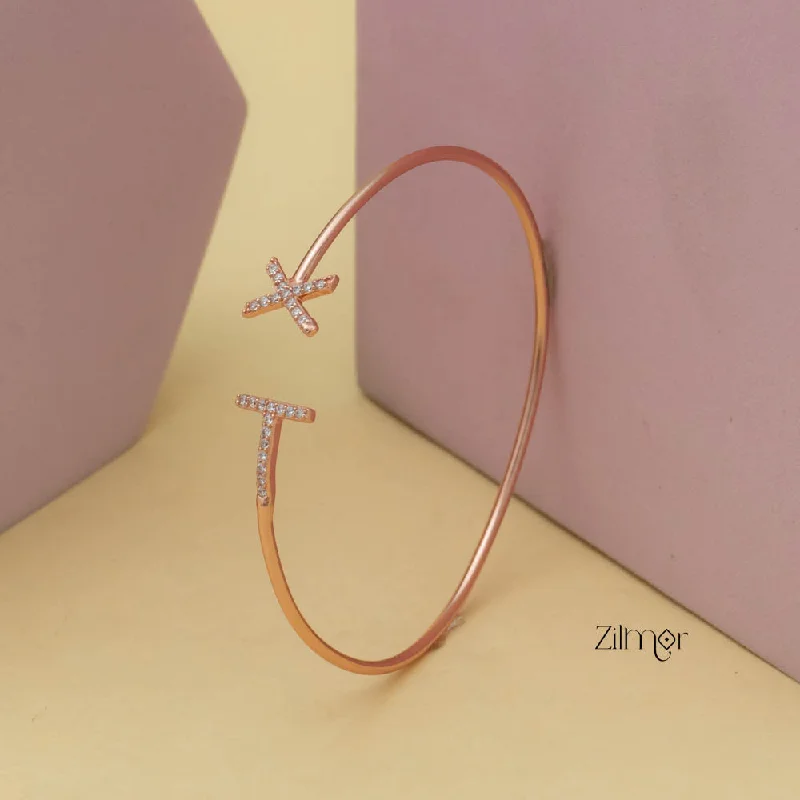 Geometric - Shaped Bangles in Matte Black for a Minimalist AestheticZM101400 - 925 Silver Rose Gold Adjustable Bangle