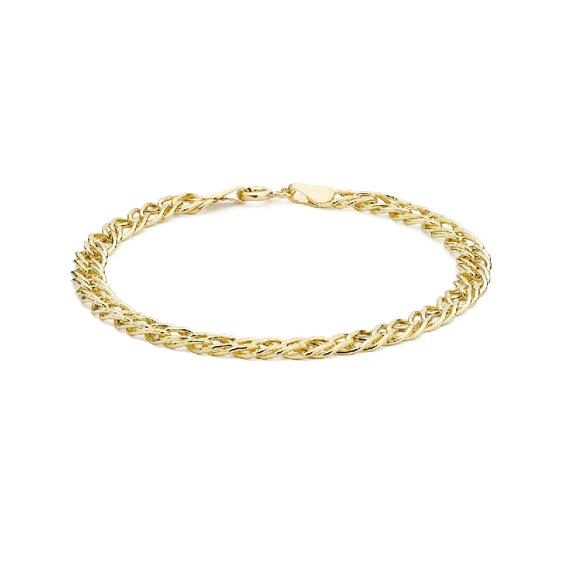 Bangle Bracelets with Adjustable Screw - Closures for a Secure Fit9K Yellow Gold 90 Hollow Curb Chain Bracelet/ 7'