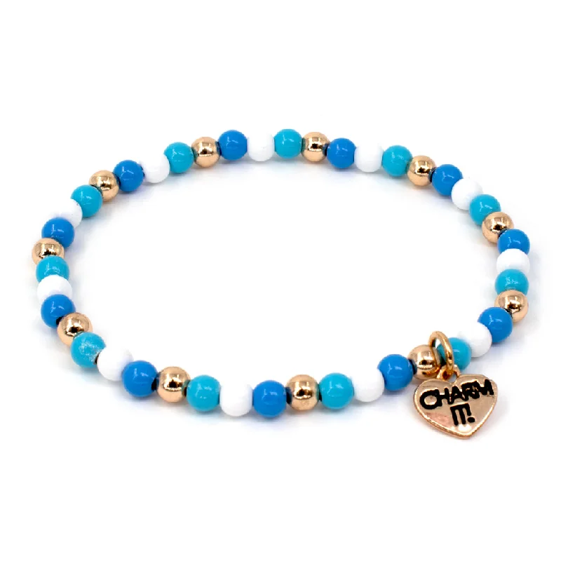 Chamm Bracelets for mindfulnessGold Hanukkah Stretch Bead Bracelet