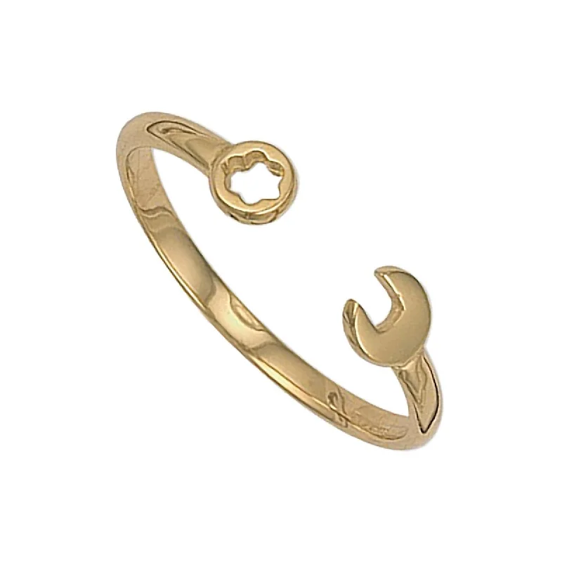 Solid Gold Bangles with Intricate Floral Engravings for a Luxurious Look9K Yellow Gold Baby Spanner Bangle