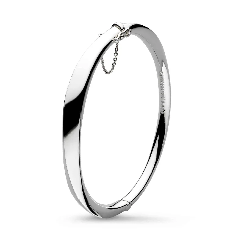 Bangle Bracelets with Adjustable Screw - Closures for a Secure FitSilver Bevel Cirque Hinged Bangle