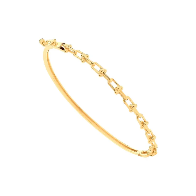 Bangle Sets with Mix - and - Match Patterns for a Versatile Accessory9K Yellow Gold Bike Lock Link Bangle