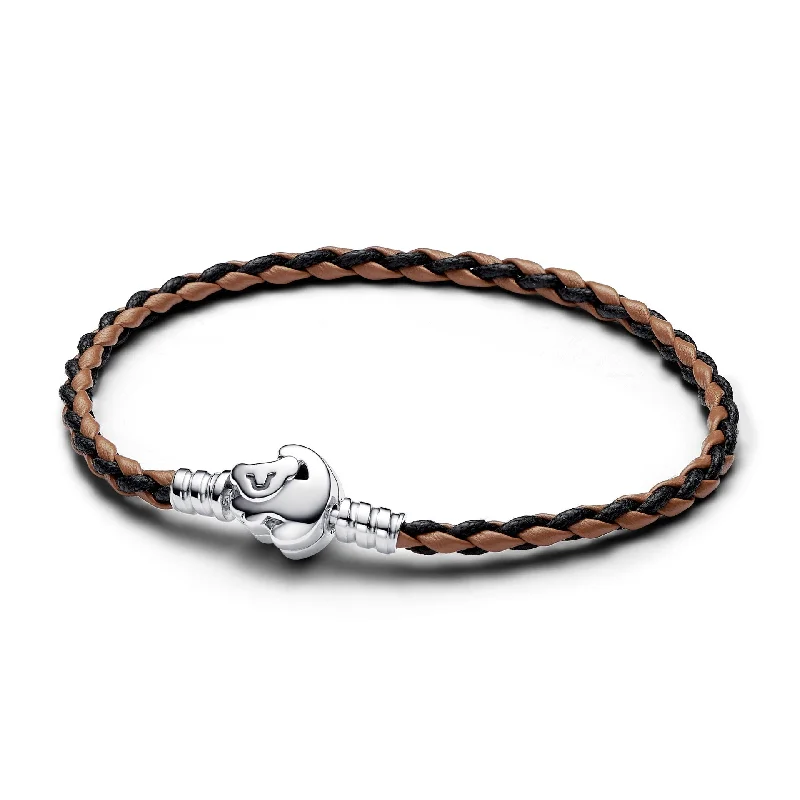 Chamm Bracelets for couplesDisney The Lion King Clasp Pandora Moments Braided Leather Bracelet