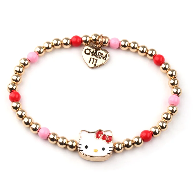 Affordable Chamm BraceletsGold Hello Kitty Stretch Bead Bracelet