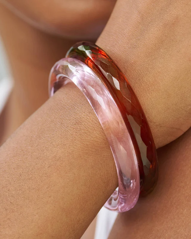 Bangle Bracelets with Celtic Knotwork for a Symbolic and Stylish LookGlass Bangles - Pink & Maroon