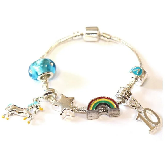 Chamm Bracelets with unique designsMagical Unicorn 10th Birthday Gift Silver Plated Charm Bracelet