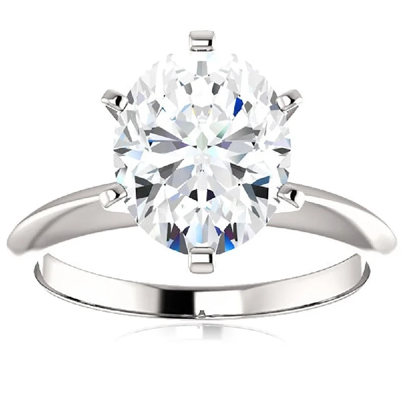 Laser - Etched Floral Design Wedding Bands in Palladium for a Delicate and Intricate Look14k White Gold 2 Ct Oval Moissanite Solitaire Engagement Ring (H/VVS)