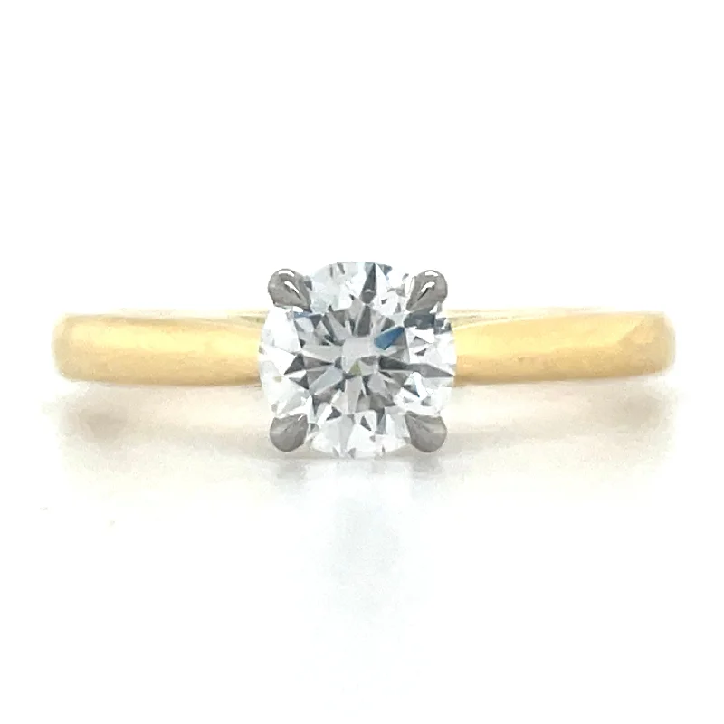 Adjustable Engagement Rings with a Flexible Band and a Princess - Cut Center DiamondJulianna - 18ct Yellow Gold Laboratory Grown 0.63ct Round Brilliant Solitaire Engagement Ring