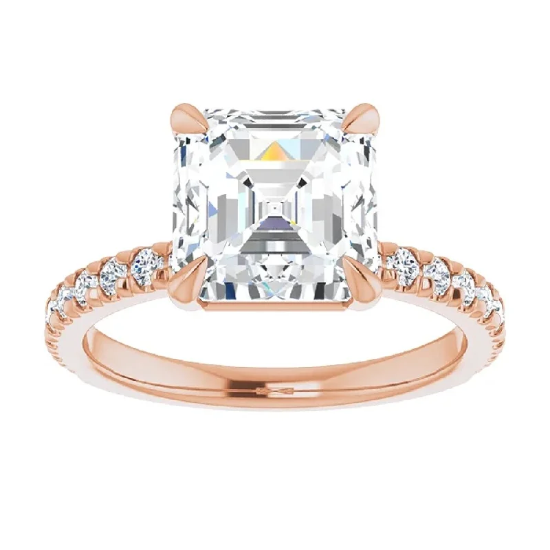 18K White Gold Classic Round - Cut Diamond Wedding Bands for a Timeless and Elegant Look3 1/3Ct Asscher Cut & Lab Grown Diamond Engagement Ring in White, Yellow, or Rose Gold