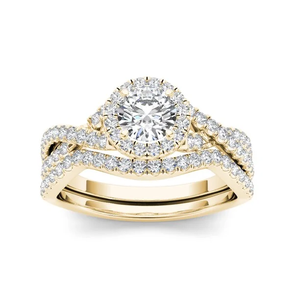 Oval Cut Engagement Rings in Palladium with a Hidden Halo for a Surprise SparkleDe Couer 14k Yellow Gold 1ct TDW Diamond Engagement Ring