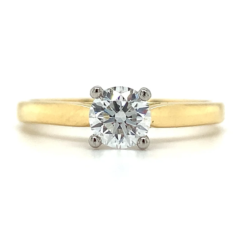 Halo Engagement Rings with a Cushion - Cut Center Diamond and Rose Gold BandJulianna - 18ct Yellow Gold 0.50ct Laboratory Grown Round Brilliant Solitaire Engagement Ring