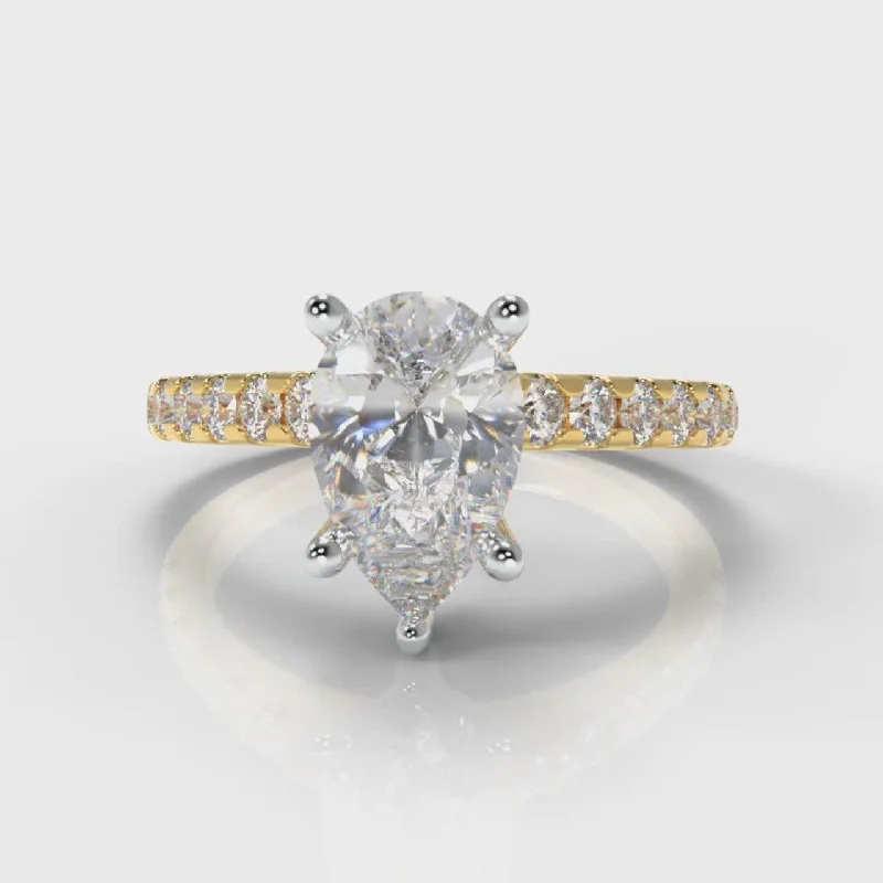 Heart - Shaped Engagement Rings in 14K Pink Gold for a Romantic ProposalMicropavé Pear Diamond Engagement Ring - Yellow Gold