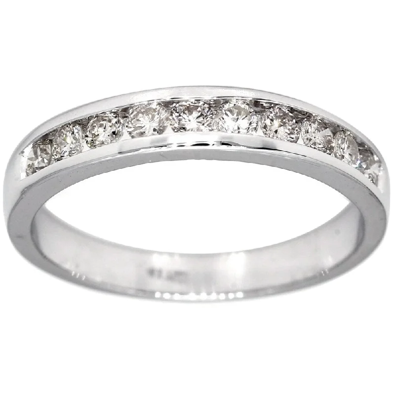 Stackable Wedding Bands in Sterling Silver with Enamel Inlays for a Colorful and Versatile OptionPompeii3 10k White Gold .50ct TDW Diamond Wedding Ring Channel Set