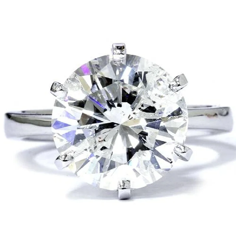 Pompeii3 14k White Gold 6 Ct TDW Round Solitaire Diamond Engagement Ring Clarity Enhanced