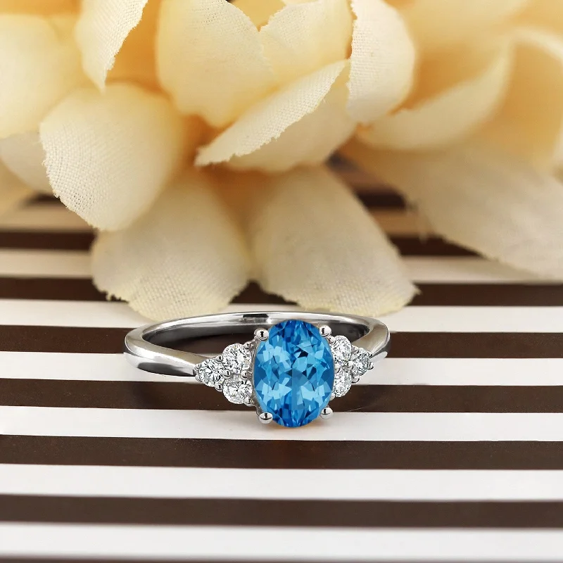 Jasper Gemstone Rings in 18K Gold Vermeil with a Matte Finish for a Subtle and Elegant LookAuriya 1 1/10ct Oval Swiss Blue Topaz and Diamond Engagement Ring 1/4ctw 14k Gold