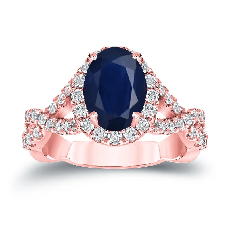 Lapis Lazuli Gemstone Rings in Sterling Silver with a Star - Shaped Setting for a Celestial - Inspired PieceAuriya 14k Gold 1 1/2ct Oval Cut Blue Sapphire and 3/5ct TDW Diamond Halo Engagement Ring (H-I, SI1-SI2)