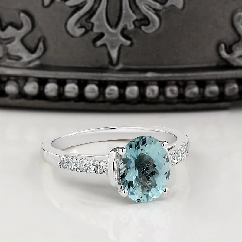 Turquoise Gemstone Rings in 925 Silver with a Southwestern - Inspired Design for a Rustic CharmAuriya 2ct Fancy Oval Swiss Blue Topaz and Diamond Engagement Ring 1/6ctw 14k Gold