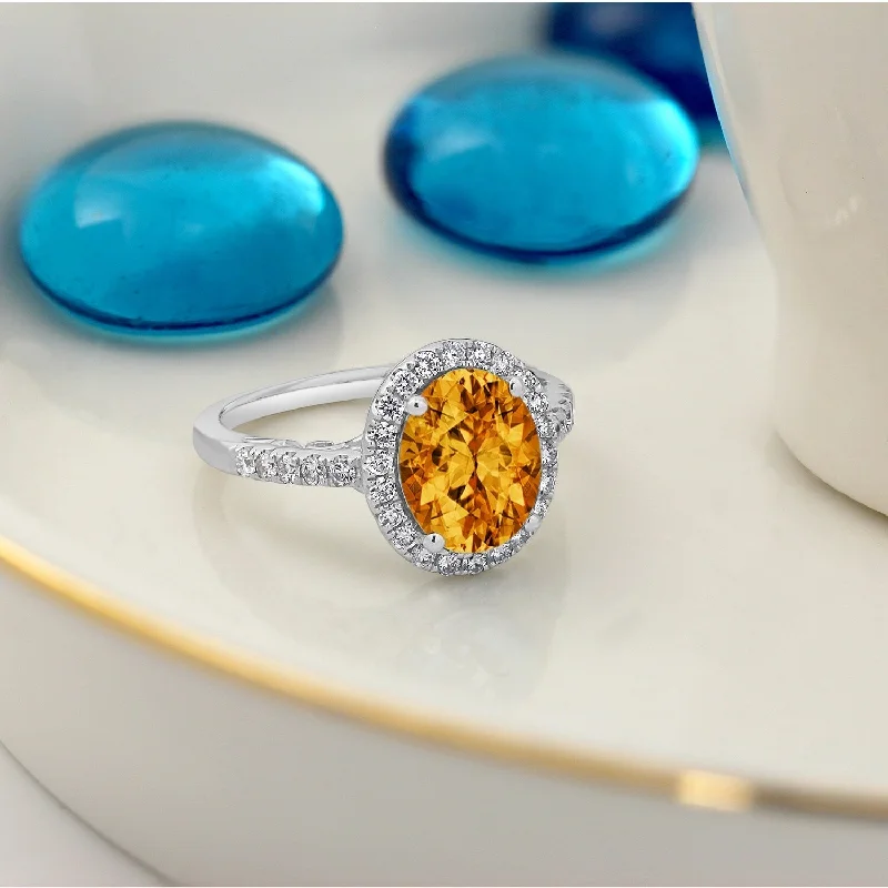 Ruby Gemstone Rings in 14K Yellow Gold with a Solitaire Setting for a Classic and Bold StatementAuriya 3ct Oval Citrine and Halo Diamond Engagement Ring 3/8ctw 14k Gold