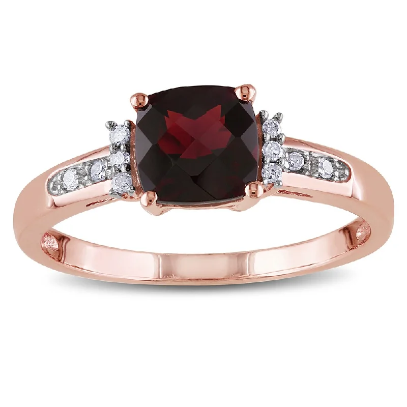 Tourmaline Gemstone Rings in 18K Two - Tone Gold with a Floral - Shaped Setting for a Feminine TouchMiadora 10k Rose Gold Garnet and Diamond Accent Cocktail Ring - Red