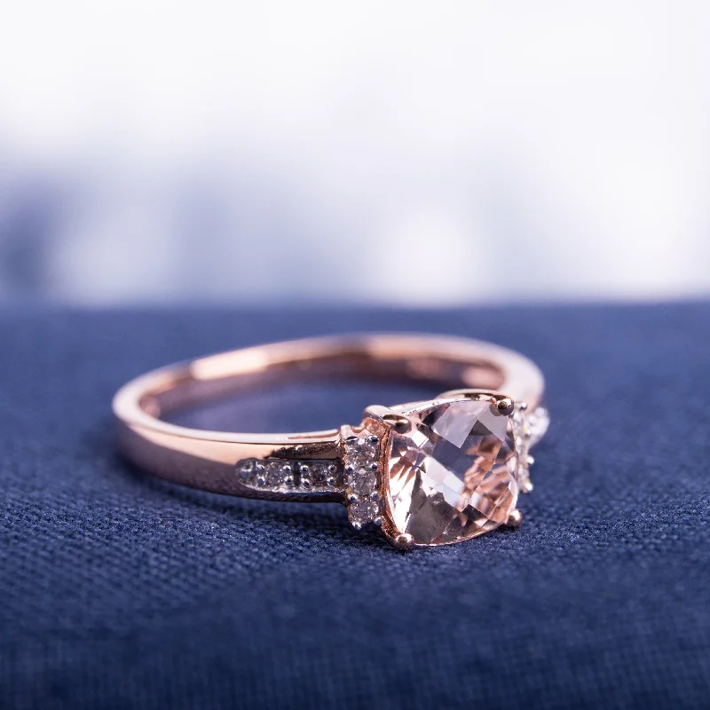 Alexandrite Gemstone Rings in Platinum with a Hidden Halo for a Rare and Luxurious PieceMiadora 10k Rose Gold Morganite and Diamond Accent Engagement Ring