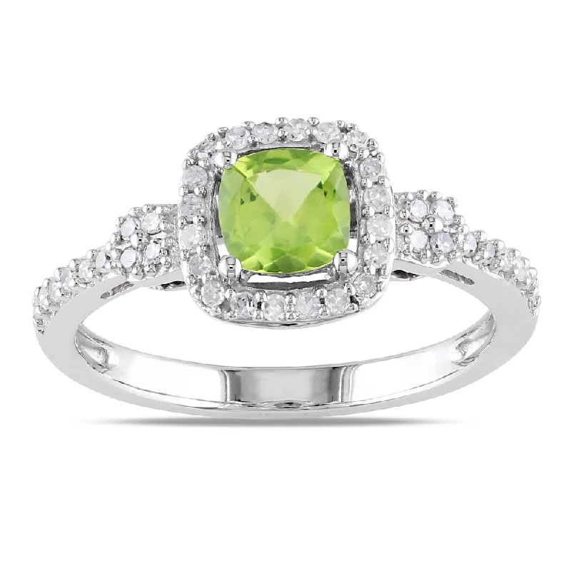 Tanzanite Gemstone Rings in 10K Gold with a Trilogy Design for a Sophisticated GiftMiadora 10k White Gold Peridot and 1/5ct TDW Diamond Ring (G-H, I1-I2)