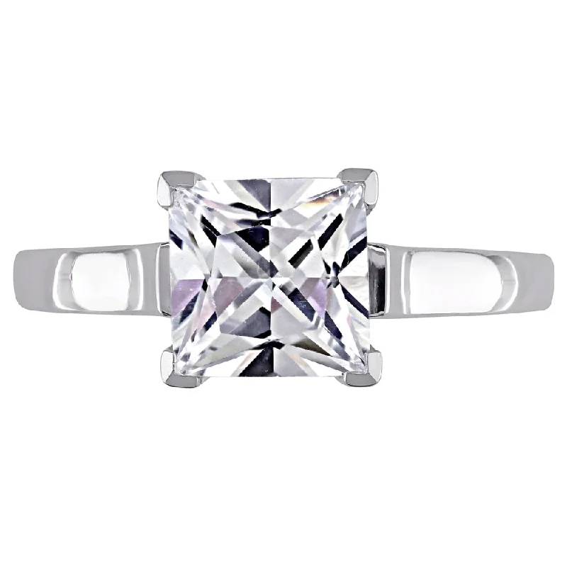 Alexandrite Gemstone Rings in Platinum with a Hidden Halo for a Rare and Luxurious PieceMiadora 10k White Gold White Square-cut Created Sapphire Solitaire Ring