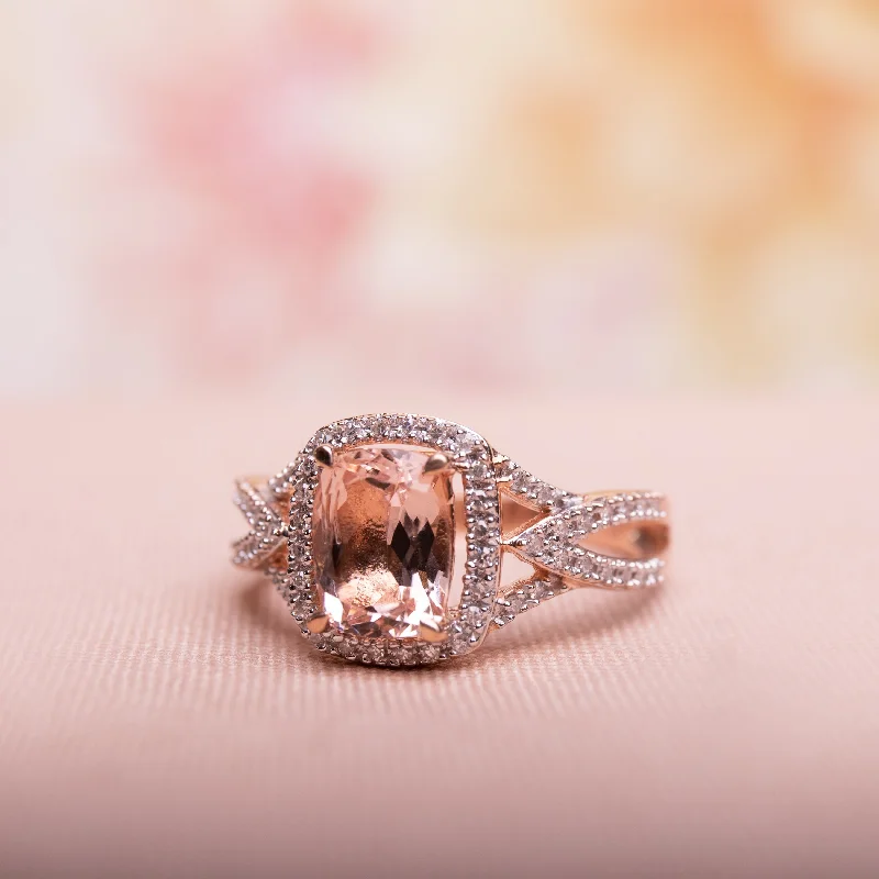 Iolite Gemstone Rings in 10K Gold with a Twisted Band for a Distinctive and Stylish AccessoryMiadora Signature Collection 10k Rose Gold Cushion-Cut Morganite and 1/6ct TDW Diamond Crossover Engagement Ring (G-H, I1-I2)