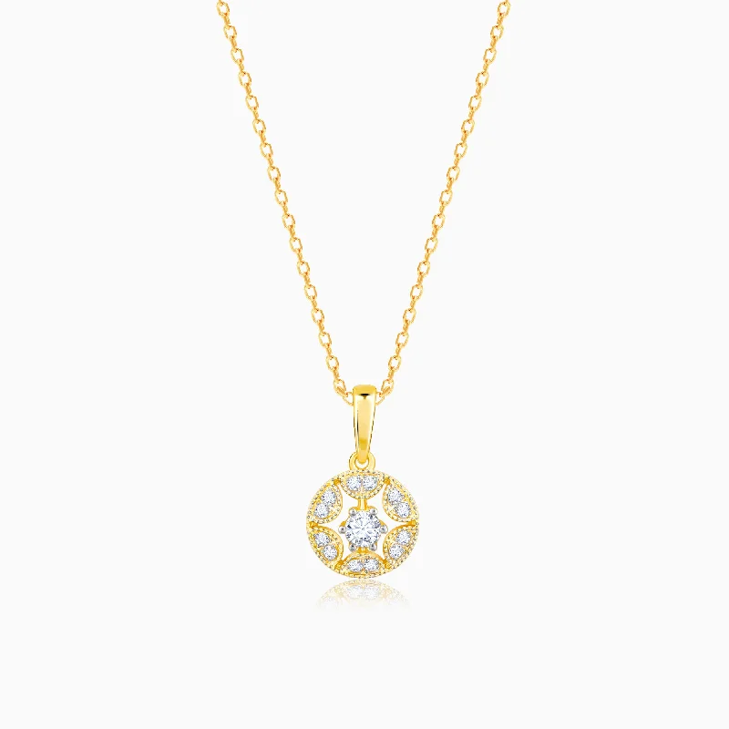 Magnetic - Closure Pendant Necklace with a Hidden Compartment for Secret KeepersGold Circle Of Brilliance Diamond Pendant