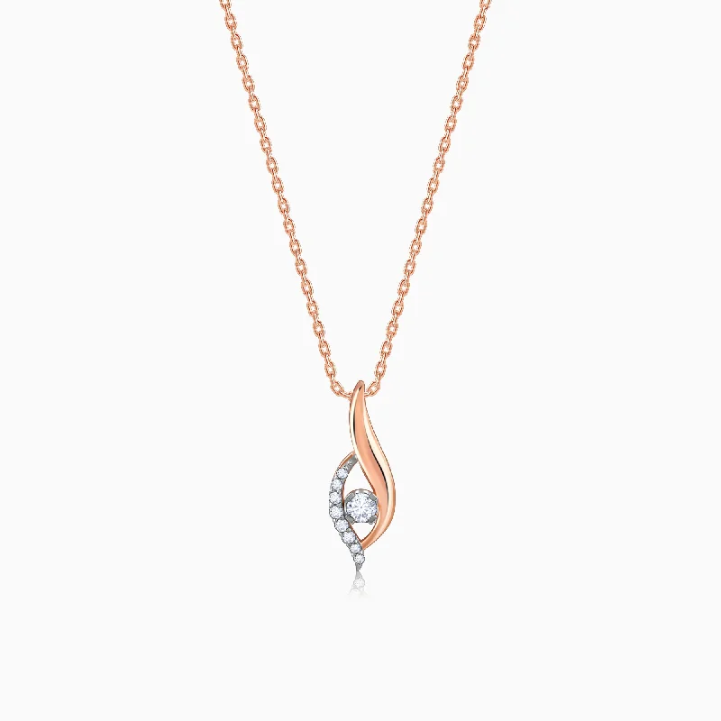 Adjustable - Length Turquoise - Inlaid Teardrop Pendant Necklace for TravelersRose Gold Gaze Diamond Pendant