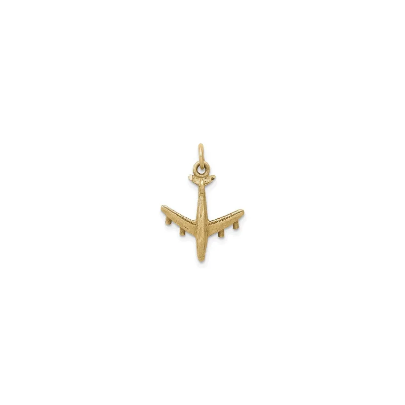 Rhinestone - Encrusted Crown Pendant for Little Girls' Dress - Up3D Airplane Pendant (14K)