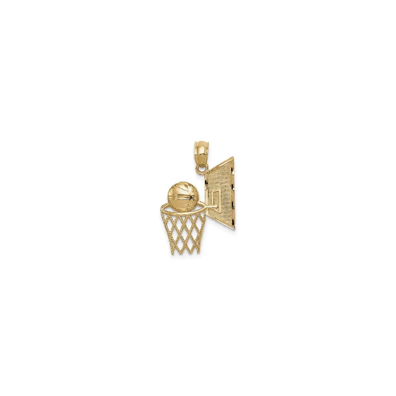 Glow - in - the - Dark Starry Sky Pendant for Nighttime AdventuresBasketball Backboard Side View Pendant (14K)