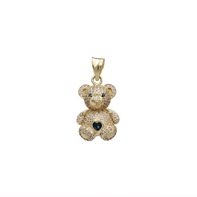 Magnetic - Locking Pendant with Hidden Compartment for Secret MessagesBlue Zirconia Teddy Bear Pendant (14K)