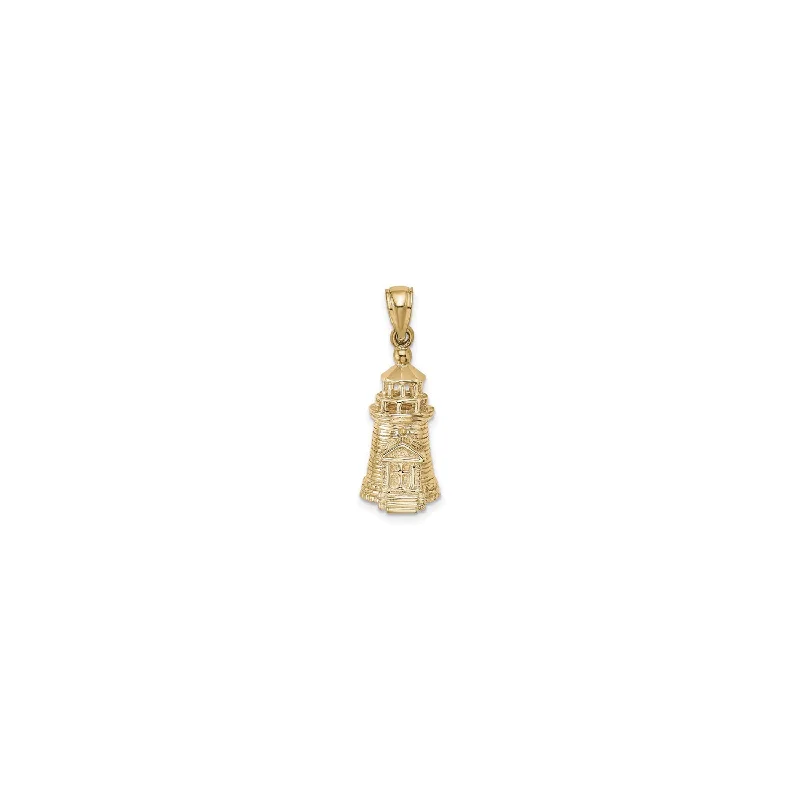 Rhinestone - Encrusted Crown Pendant for Little Girls' Dress - UpBrant Point Lighthouse 3D Pendant (14K)