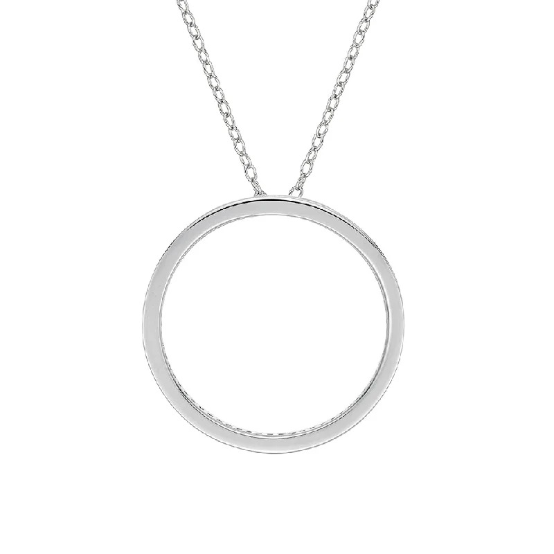 Hypoallergenic Stainless Steel Dog Tag Pendant Necklace for Active MenCircle of Life Unique Edge Set Pendant in White Gold